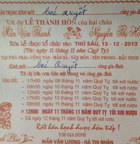 Cac thiep moi dam cuoi doc nhat vo nhi lan truyen tren mang hinh anh