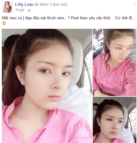 Các hình ảnh mặt mộc của Lilly Luta. Ảnh: FBNV.