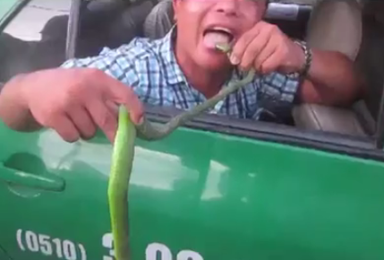 Clip nam thanh nien 'cuom' ran luc duoi do, len taxi di mat hinh anh