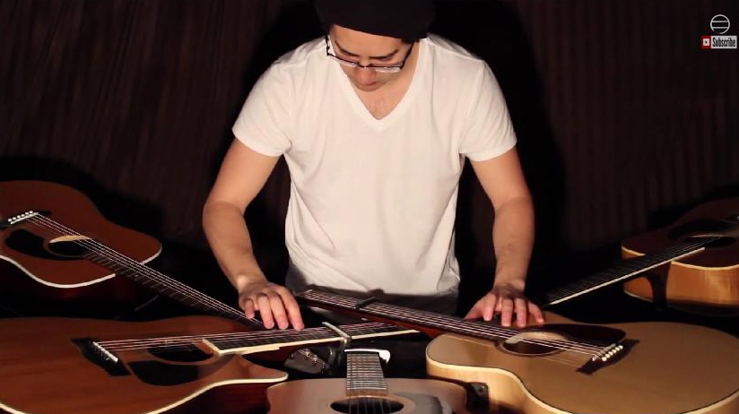 Clip quai kiet choi 5 cay dan guitar cung mot luc hinh anh