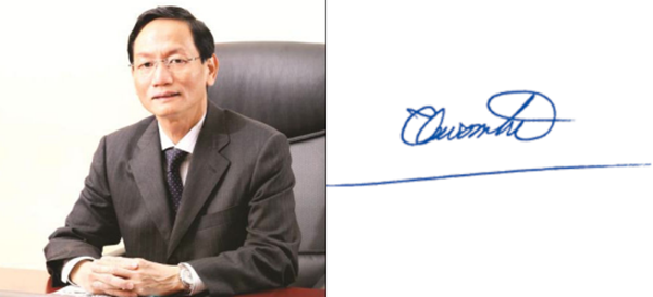 Chữ ký của tỷ phú Vũ Văn Tiền - vị đại gia không siêu xe, không hàng hiệu.