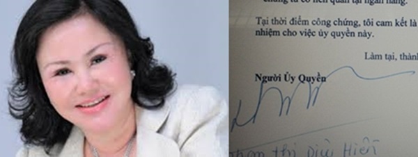 Chữ ký của ‘đại gia thủy sản’ nổi tiếng một thời.