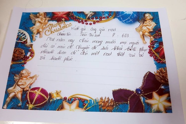Cùng chung mong ước có máu, bé Lụa gửi ông già Noel: 