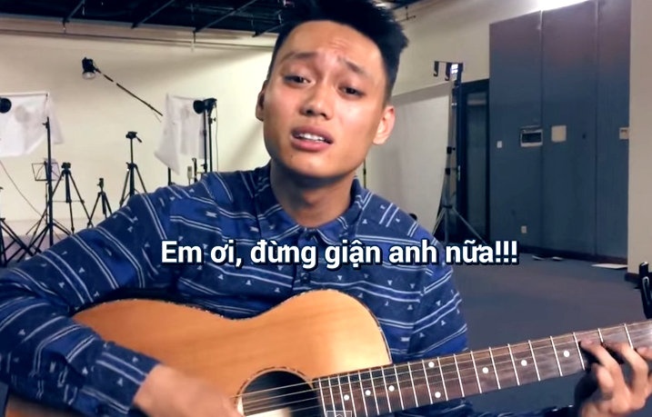 Clip che 'Bo oi minh di dau the' phien ban lam lanh ban gai hinh anh