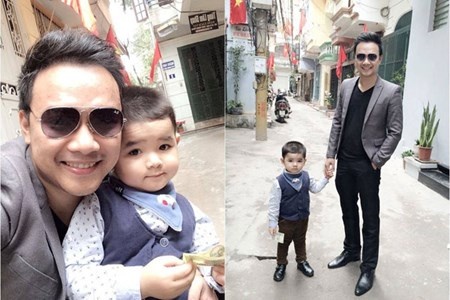  Thành Trung và cậu con trai kháu khỉnh, đáng yêu.