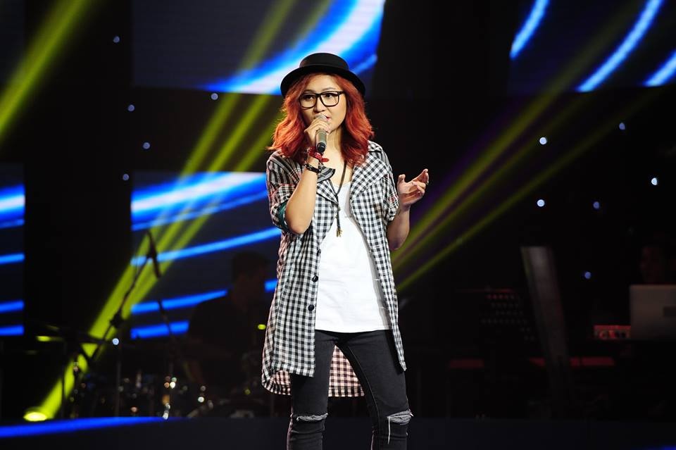 Vicky Nhung trong đêm thi đấu Giọng hát Việt.