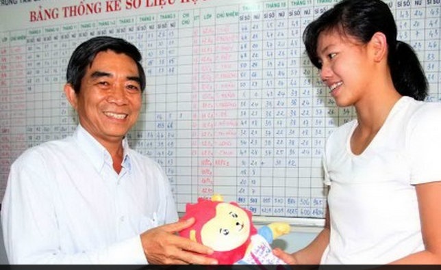 Anh Vien tro ve truong tri an thay co hinh anh