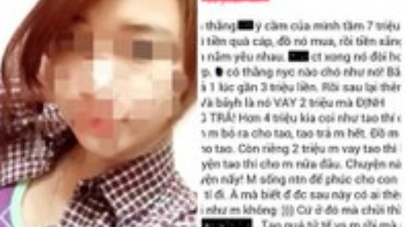 Nữ sinh tố bạn trai đòi quà lại còn mượn thêm 2 triệu đồng.