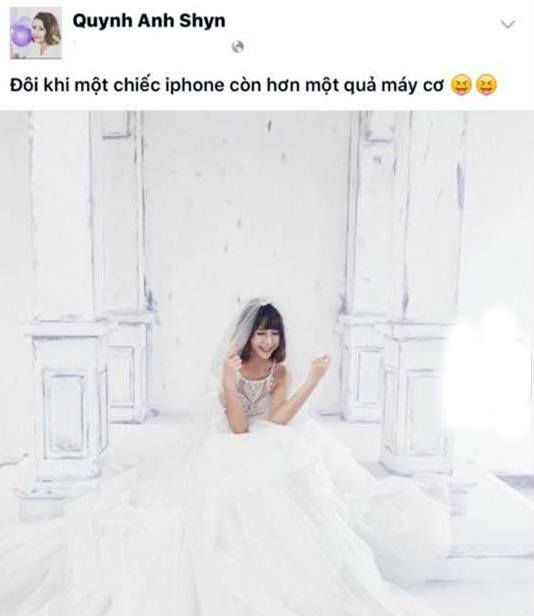 Dòng trạng thái đi kèm bức ảnh của Quỳnh Anh Shyn khiến ê-kíp chụp ảnh không hài lòng.