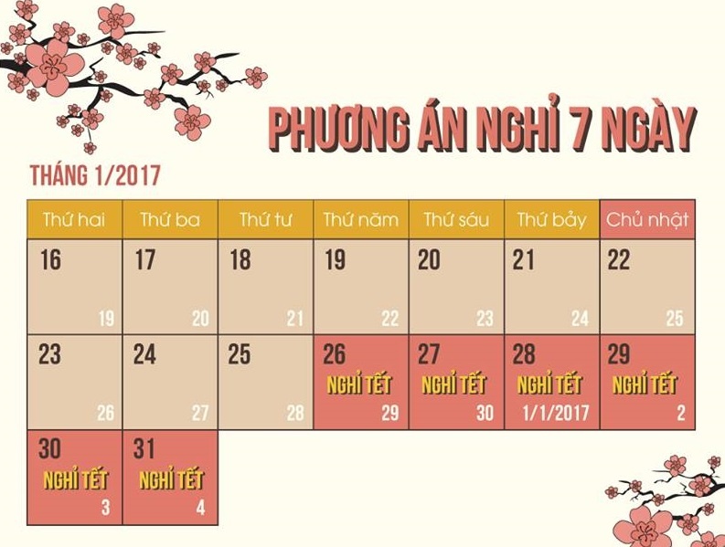 De xuat 2 phuong an nghi Tet Am lich 2017 hinh anh