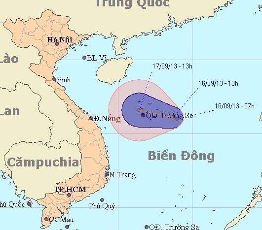 Ap thap nhiet doi xuat hien tren bien Dong hinh anh