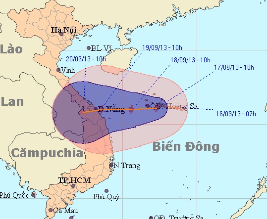 Bao so 8 co gio giat cap 9, 10 huong ve mien Trung hinh anh