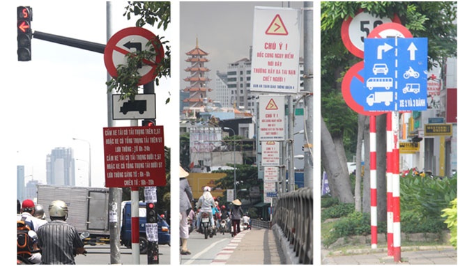 Lon xon, loan xa bien bao giao thong o Sai Gon hinh anh