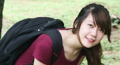 Nữ sinh Hoàng Thị Bích Quyên trước khi bị tai nạn.