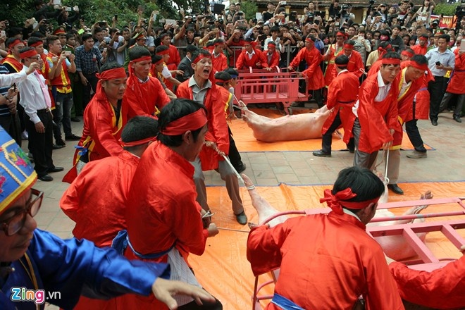 Lễ chém lợn ở làng Ném Thượng.