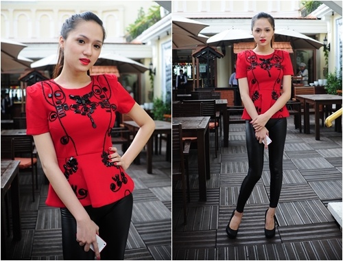 Huong Giang Idol mac kin bung di su kien hinh anh