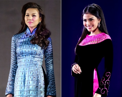 Thanh Hang, Truong Thi May khoe sac voi ao dai xuan hinh anh