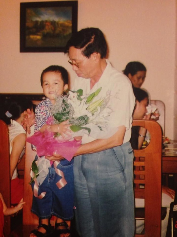 Chụp với cháu trai Quang Đăng - con trai Thanh Lam.