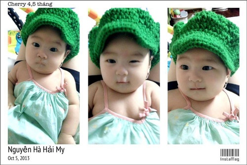 Cherry sở hữu một làn da trắng mịn và đặc biệt là đôi mắt to, tròn vô cùng đáng yêu. Cherry thường xuyên được bố mẹ đăng ảnh lên trang cá nhân