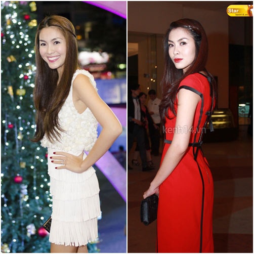 Phải đến 80% hình ảnh trên thảm đỏ của Hà Tăng đều là hình cô xoay người sang trái để khoe góc mặt xinh đẹp