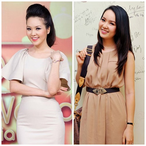 Á hậu là một biên tập viên có phong cách thời trang duyên dáng.