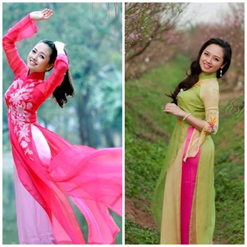 Rạng rỡ trong những tà áo dài sắc màu.