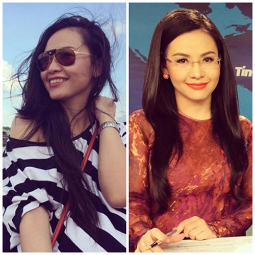 Hình ảnh chững chạc của biên tập viên thời sự trên trường quay và phóng khoáng ở ngoài đời.   