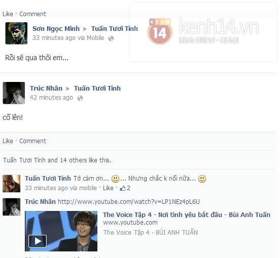 Trúc Nhân vào an ủi nhưng Bùi Anh Tuấn vẫn còn rất bi quan.