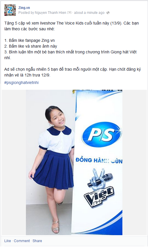 Tặng 5 cặp vé xem liveshow The Voice Kids