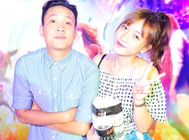JustaTee và bạn gái hot girl Trâm Anh.