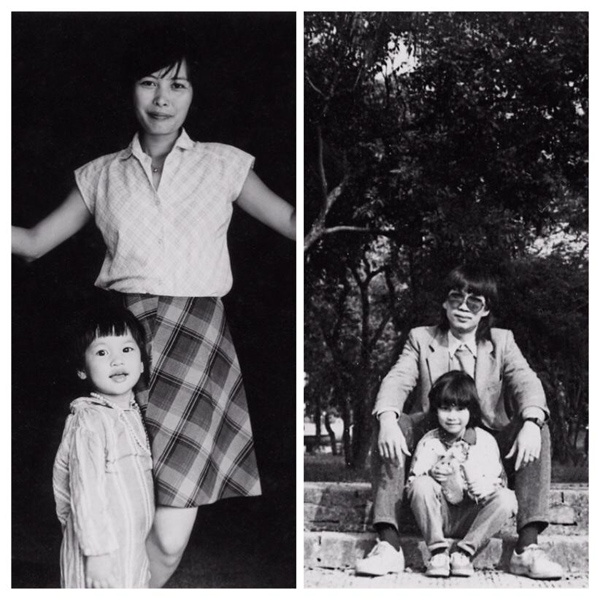 Hà Anh khoe ảnh chụp cùng ba mẹ ngày nhỏ.