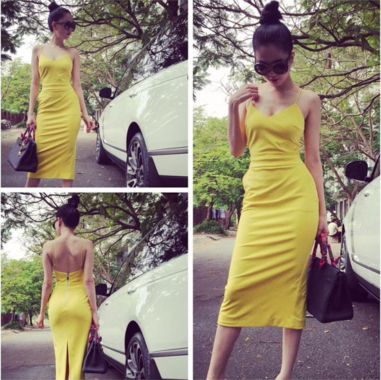 Tủ quần áo, váy vóc của cô nàng là niềm ngưỡng mộ của không ít các cô gái trẻ. 