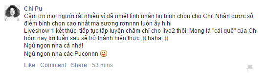 Trên trang cá nhân, Chi Pu dí dỏm chia sẻ