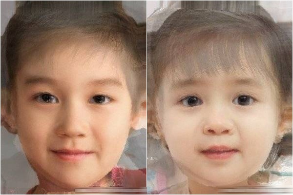 Đôi mắt của cả bé trai và bé gái đều giống 