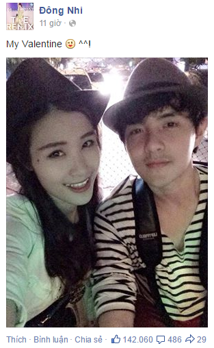 Đôi trai tài gái sắc chia sẻ khoảnh khắc trong ngày Valentine với người hâm mộ bằng việc đi diễn cùng nhau. Nữ ca sĩ Bad Boy vừa vướng lịch tập The Remix, vừa bận rộn chạy show nên cô không có thời gian để đón ngày lễ Tình nhân bên bạn trai.