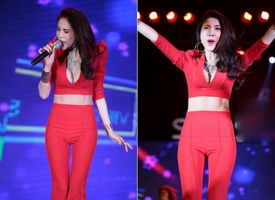 Chiếc quần Thủy Tiên diện không đẹp mắt.