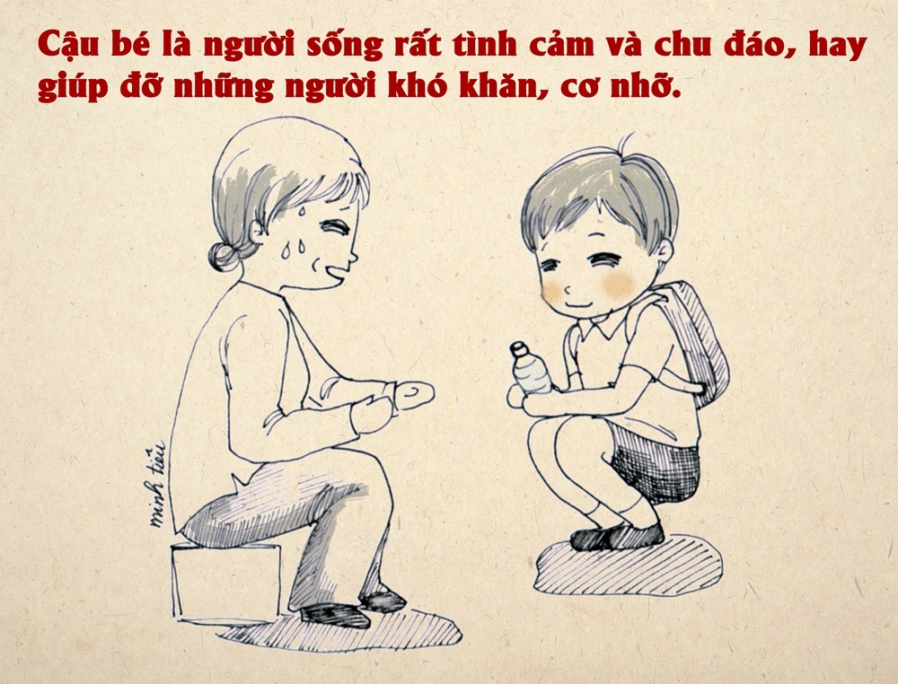 ậu bé cũng sống rất tình cảm và chu đáo. Mỗi khi bố mẹ và các chị hoặc con cháu hàng xóm bệnh, em luôn quan tâm hỏi han và chăm sóc. Gặp những người cơ nhỡ, Đức Vĩnh khi thì xin tiền mẹ, khi lấy gạo để cho, còn những người bán tăm, cậu bé cũng xin mẹ một ít để mua ủng hộ.