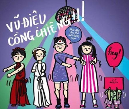 Bức ảnh chế về 4 thí sinh trong đêm chung kết: Vũ điệu cồng chiêng ư, phải dẻo như Isaac nhé.