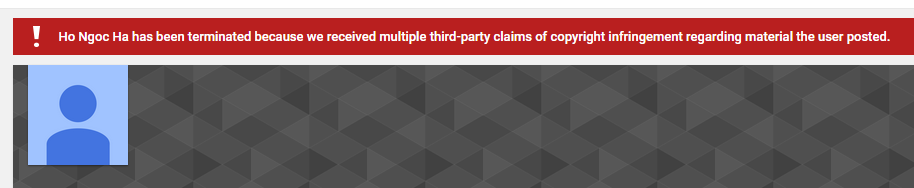 Thông báo hiện tại trên Youtube của Hồ Ngọc Hà.