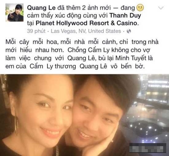 Quang Lê dùng Minh Tuyết để