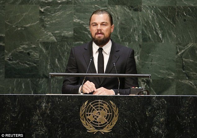 Leonardo phát biểu tại hội nghị về môi trường của LHQ tháng 9/2014. Ảnh: Reuters