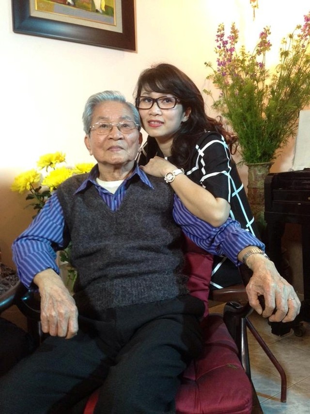 NSND Đình Quang và con gái - MC, BTV Mỹ Linh.