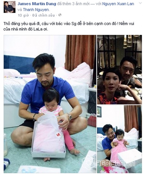 ames Martin Đặng tỏ ra rất quan tâm, chăm sóc cho bé Thỏ. 