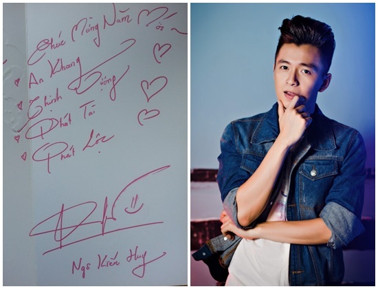 Không chỉ viết đẹp, Ngô Kiến Huy còn rất biết làm cho nét chữ của mình thêm phần nổi bật bằng cách thêm những hình trái tim vào cuối.