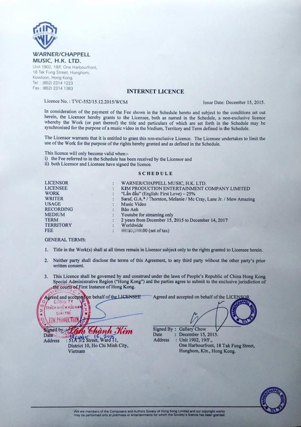 Giấy phép chứng minh quyền sở hữu hợp pháp của Bảo Anh