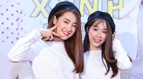 Nha Phuong dien do doi cung em gai di hop bao hinh anh