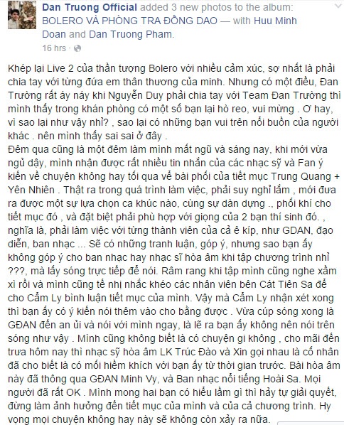 Đan Trường bức xúc khi bị Quang Dũng chê ảnh 2 Dan Truong buc xuc khi bi Quang Dung che anh 2