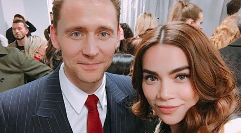 Ho Ngoc Ha chup anh cung 'Loki' Tom Hiddleston o show Gucci hinh anh