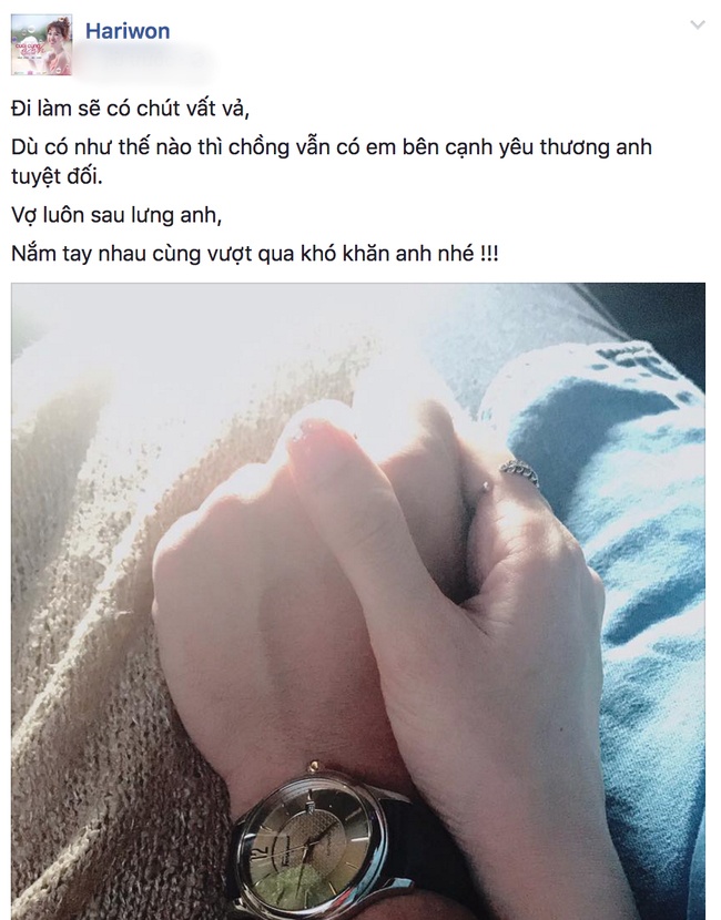 Hari Won chia se sau khi Tran Thanh bi anh 1