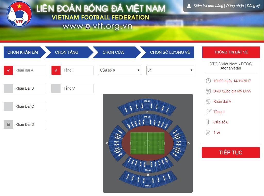 VFF thử nghiệm bán vé qua mạng trong trận Việt Nam - Afghanistan ảnh 1 VFF thu nghiem ban ve qua mang trong tran Viet Nam - Afghanistan anh 1